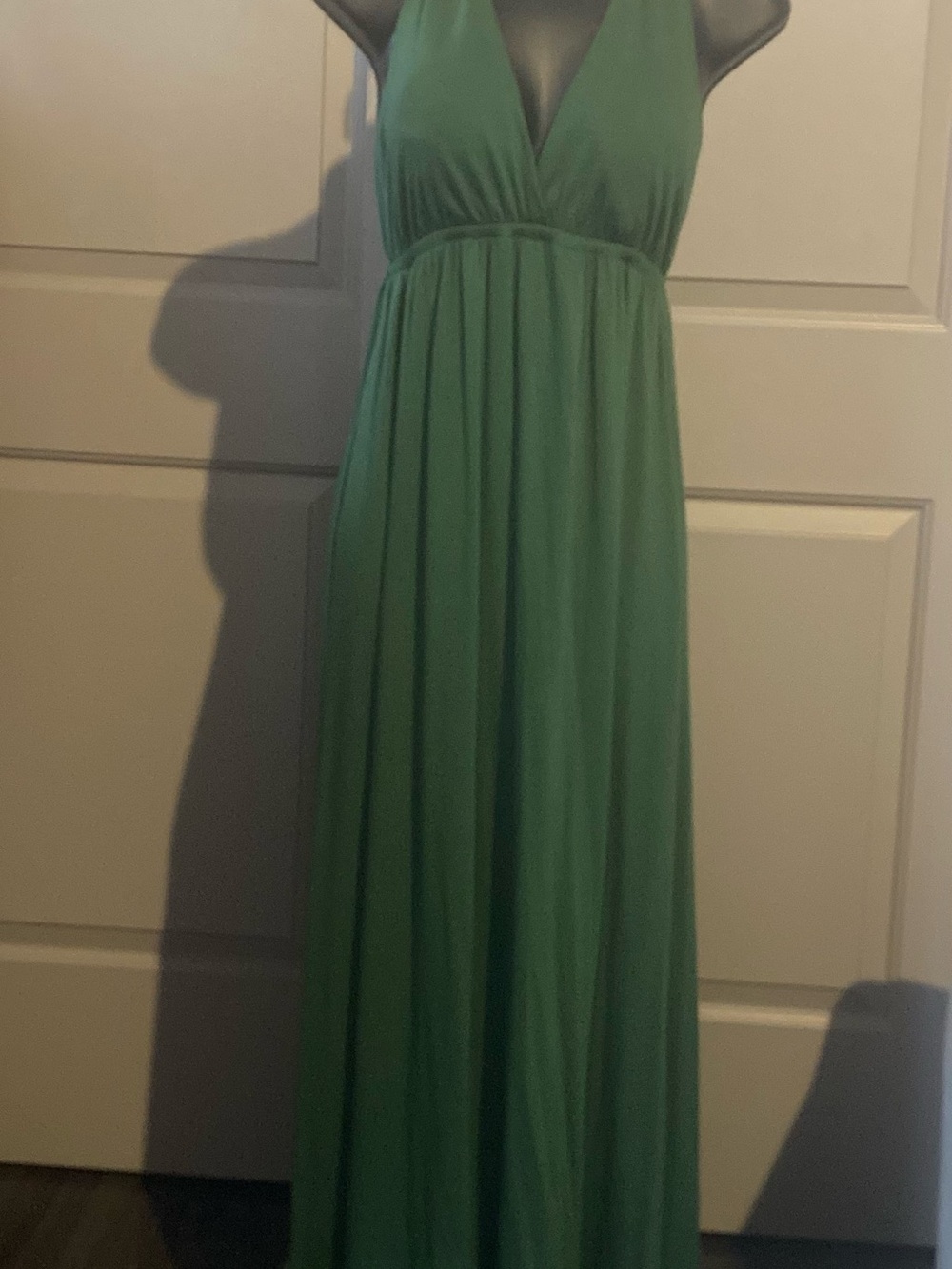 Ami Emerald Halter-Style V-Neck Maxi Dress